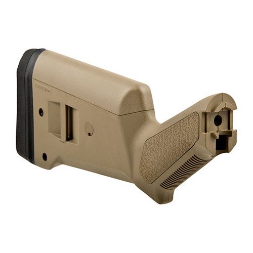 El SGA Buttstock es ajustable, ambidiestro y reduce el retroceso, ideal para tu Mossberg 500/590. Disponible en varios colores y con ergonomía mejorada.