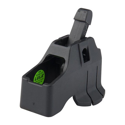 Carga y descarga rápido los cargadores FN SCAR 17 con este cargador/unloader ligero y resistente que protege tus dedos y alarga la vida del cargador.