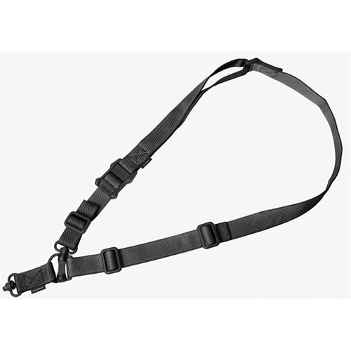 La MS4 GEN2 DUAL QD SLING de MAGPUL ofrece versatilidad con su diseño convertible de dos a un punto y anclajes QD para una sujeción rápida y segura.