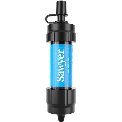 El sistema de filtración de agua Mini de Sawyer es ligero, portátil y filtra hasta 100,000 galones, ¡ideal para tus aventuras al aire libre!