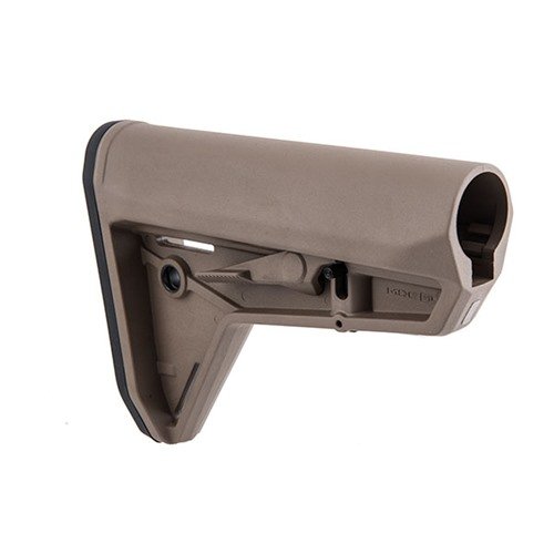 El culatín MOE-SL de MAGPUL para AR-15 es ligero, ajustable, con diseño antirruido y soporte antideslizante, ideal para usar con armaduras y equipo modular.