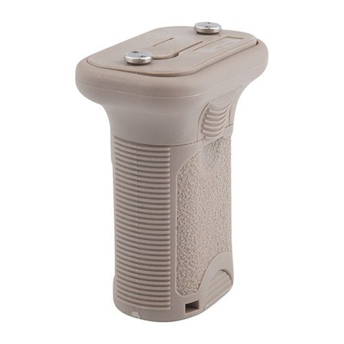 El KEYMOD BCMGUNFIGHTER SHORT VERTICAL GRIP ofrece un montaje rápido y sin herramientas, ángulo natural para la muñeca, y almacenamiento interno, todo en un diseño compacto.