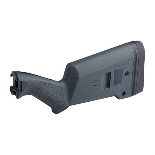 El SGA Buttstock para Remington 870 te ofrece ajuste de longitud, ergonomía mejorada, pad de recoil y opciones para usar con ópticas, todo en un diseño ambidiestro.