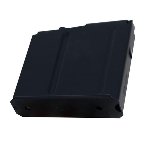 Descubre el cargador AICS de 5 disparos para .338 LAPUA, fabricado en acero negro, ideal para tu rifle de acción larga, garantizando durabilidad y rendimiento.