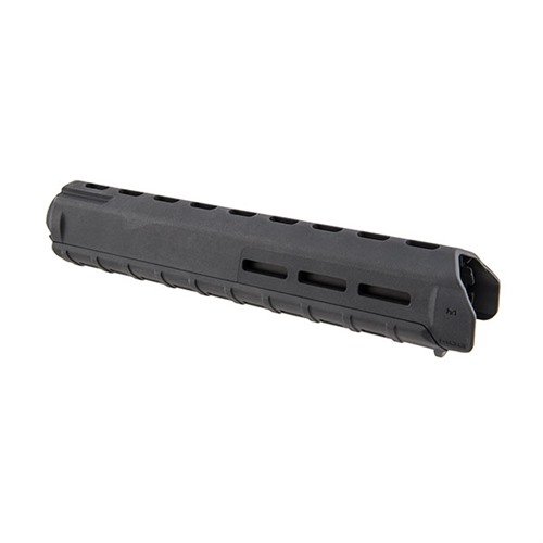Los guardamanos Magpul MOE M-LOK son ligeros y resistentes, ideales para AR-15/M16, con ranuras M-LOK para accesorios como montajes de luz y empuñaduras.