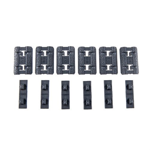 Los cubre rieles M-LOK Type 2 de Magpul son fáciles de instalar, ofrecen un agarre superior y permiten personalizar tu look con 6 paneles en color gris.