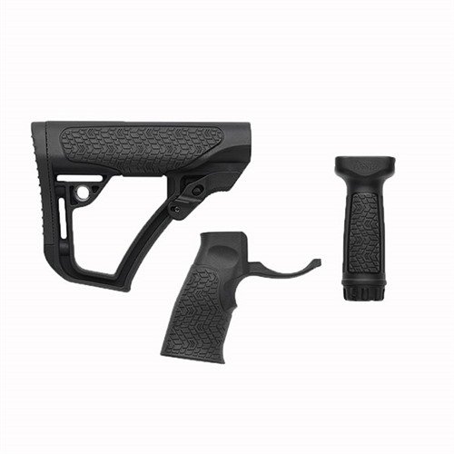 El set de muebles Daniel Defense para AR-15 ofrece un culatín ajustable sin juego, empuñadura ergonómica y un grip vertical ligero para un control excepcional.