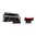 L.P.A. SIGHTS BLACK REAR/RED FRONT ADJUSTABLE SIGHT SET, NOVAK STYLE
