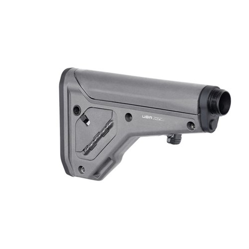 El UBR 2.0 de MAGPUL ofrece un soporte ajustable y robusto, con 8 posiciones de mejilla, compatibilidad A5 y almacenamiento, ideal para calibres grandes.
