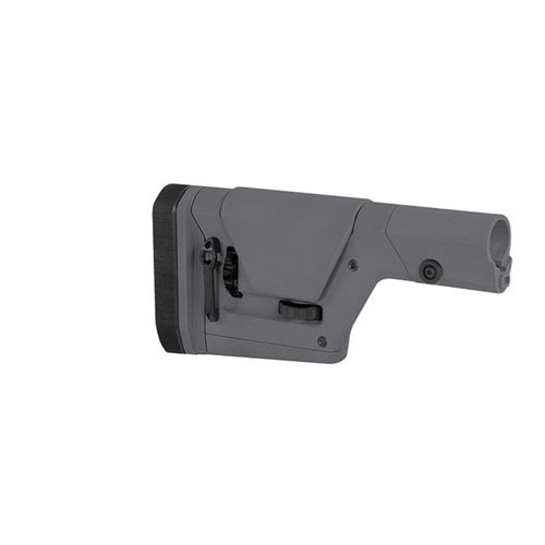 El PRS GEN3 de MAGPUL ofrece ajuste sin herramientas en longitud de tiro y altura de mejilla, con una base de goma ajustable y montajes M-LOK para monopod.