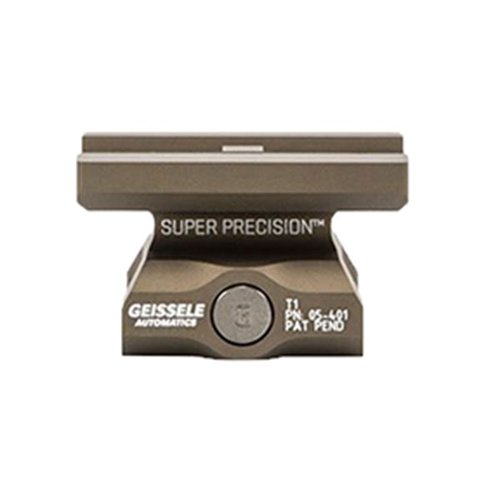 Los montajes Super Precision T1 de Geissele ofrecen una fijación robusta de 1,400 libras, fabricados en aluminio 7075-T6 y disponibles en DDC.