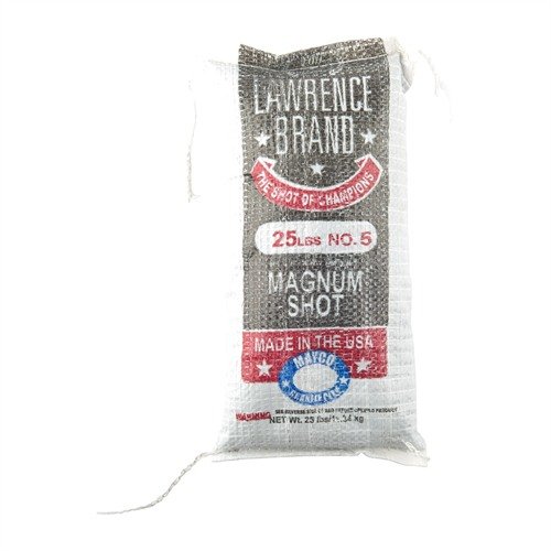Disfruta de la precisión y penetración profunda con el Magnum Lead Shot de Lawrence, hecho de una aleación de alto antimonio y con recubrimiento de grafito.