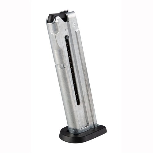 Consigue un cargador de repuesto original para tu GSG Firefly .22 LR, con cuerpo de metal resistente, acabado plateado y capacidad de 10 disparos.