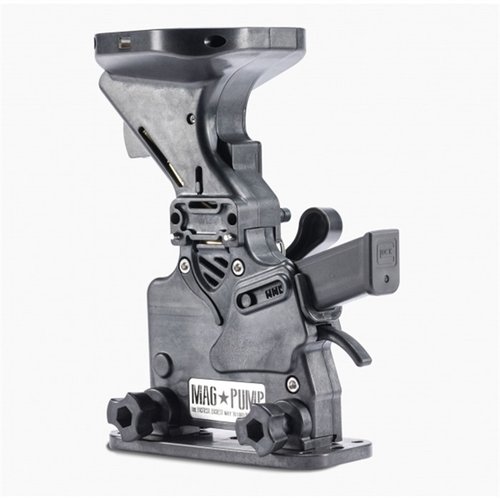 Carga tus cargadores de 9mm en menos de un segundo con el MagPump™: reduce el esfuerzo, soporta 50 balas y es compatible con varias marcas.