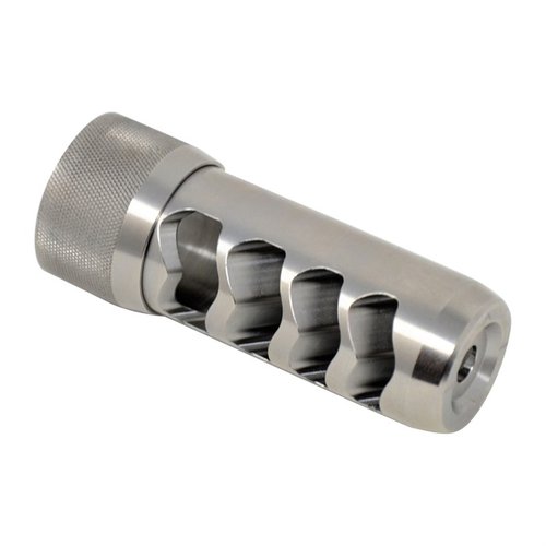 Maneja el retroceso de tus armas Magnum con el Sidewinder Magnum Muzzle Brake, fácil de instalar sin shims, y disponible en acabado negro mate o acero inoxidable.