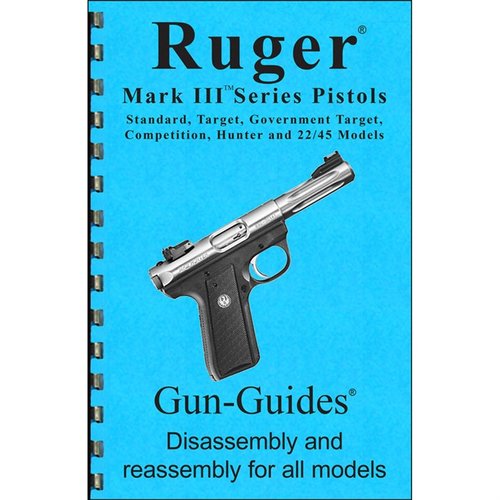 Guía de ensamblaje y desensamblaje para pistolas Ruger Mark III, fácil de usar, incluye instrucciones específicas y 36 imágenes de alta resolución.