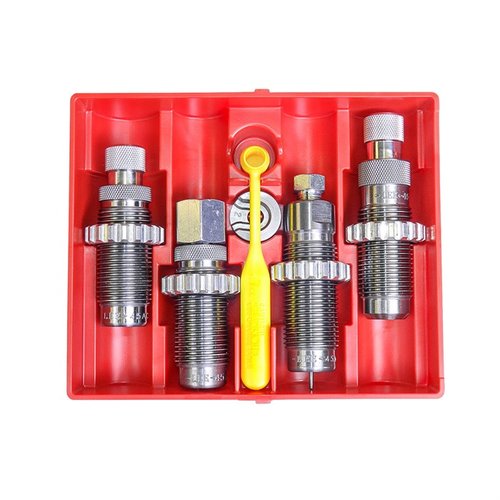 El set 4 DIE - DELUXE de LEE PRECISION incluye todo lo necesario para recargar 380 AUTO, con dies de carburo y un fácil ajuste para crimpado y asientos.