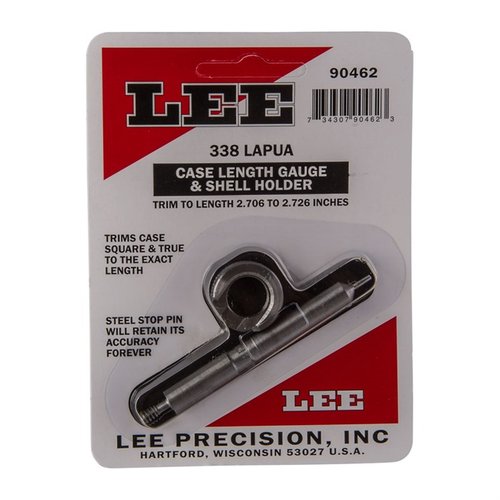 El Case Length Gauge de LEE PRECISION es una herramienta precisa y fácil de usar para recortar y nivelar la boca del cartucho, ideal para el 338 Lapua.