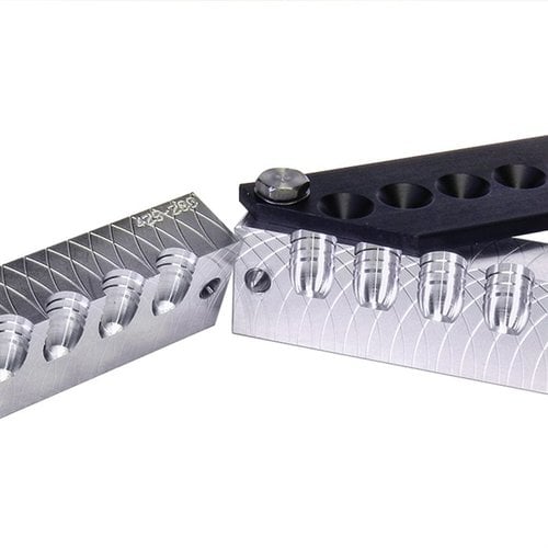 Moldes de aluminio de 6 cavidades para balas de rifle .22, resistentes y duraderos, ideales para crear proyectiles de 55gr con punta plana. ¡Perfectos para tus necesidades de recarga!