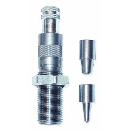 El die de expansión de case Universal de Lee Precision permite abombar suavemente la boca del case para aceptar balas de plomo sin desgastar, con tapones para .22 a .45 cal.