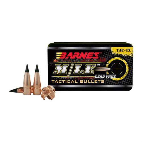 Las balas TAC-TX™ de BARNES son de cobre puro, ofrecen precisión, expansión controlada y mejor retención de peso. Perfectas para cualquier distancia.