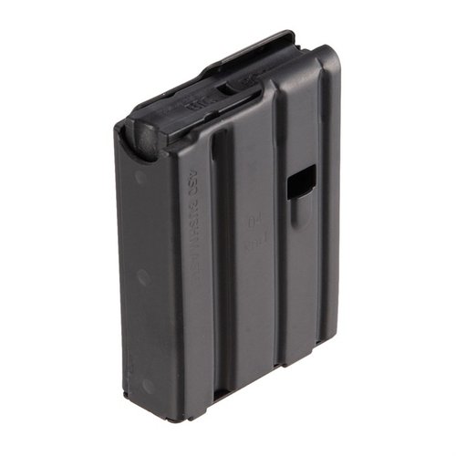 .450 Bushmaster Magazine de D&H Industries, fabricada en acero con acabado negro, ideal para tu AR-15. Capacidad de 4 cartuchos para un rendimiento óptimo.