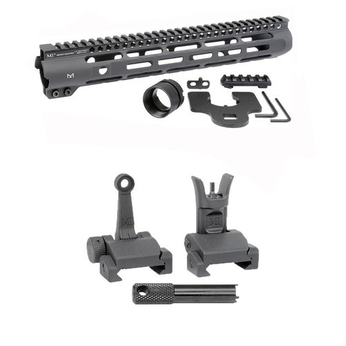Mejora tu AR-15 con el Handguard Slim Line de Midwest Industries, que incluye rieles M-LOK y miras de combate plegables para una precisión superior.