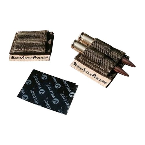 Con el SAP Two Round Holder, lleva siempre dos balas extra a mano, fácil de fijar con Velcro a tu rifle y compatible con varios calibres.