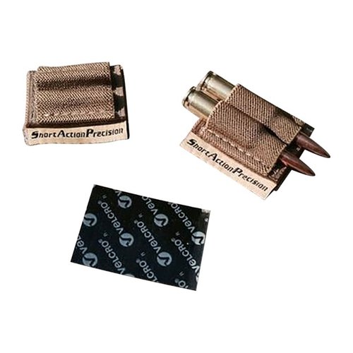 Con el SAP Two Round Holder, lleva dos cartuchos extra justo donde los necesitas, con fácil adhesión Velcro y compatibilidad para múltiples calibres.