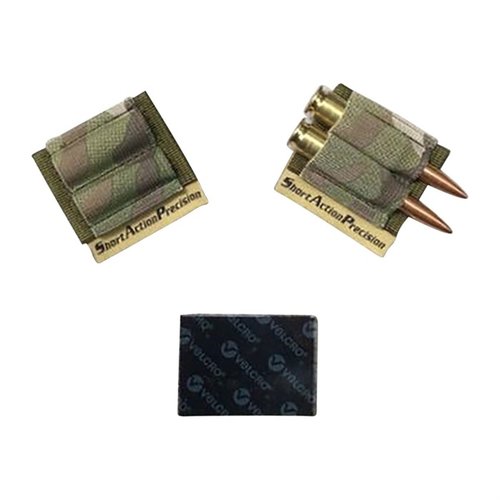 Mantén dos rondas extra a la mano con el SAP Two Round Holder, fácil de instalar con Velcro y compatible con varios calibres. ¡Perfecto para emergencias!