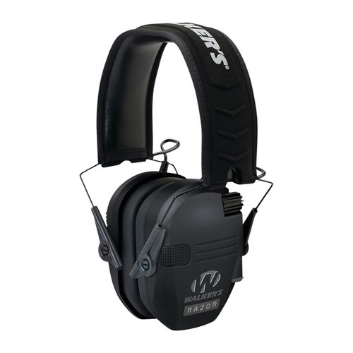 Los Walkers Razor Slim Electronic Muffs ofrecen un diseño compacto y plegable, con 23 dB de reducción de sonido y micrófonos omnidireccionales para una protección óptima.