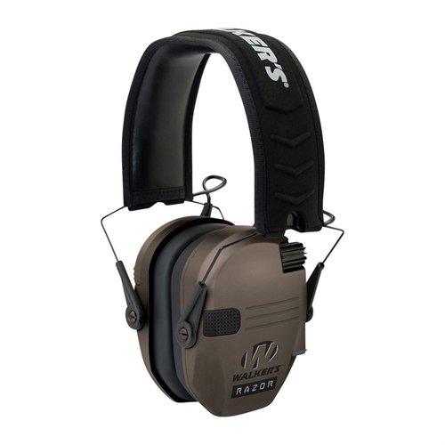Los Walkers Razor Slim Electronic Muffs ofrecen un diseño compacto y plegable, 23 dB de reducción de sonido, y micrófonos omnidireccionales para una mejor experiencia.