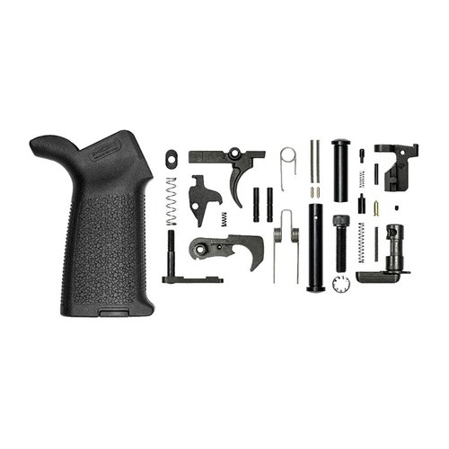 Mejora tu AR-308 con el kit de piezas inferiores M5 de Aero Precision, que incluye un agarre Magpul MOE y todos los componentes esenciales para tu construcción.
