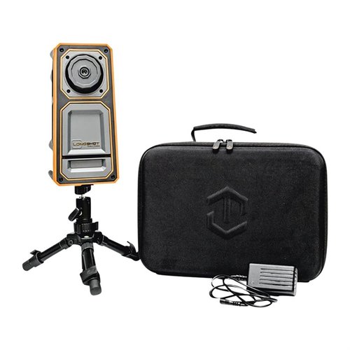 La cámara de objetivos LONGSHOT Marksman 300-Yard es inalámbrica, portátil y te permite ver video HD en vivo sin necesidad de Wi-Fi, ¡ideal para tus disparos!