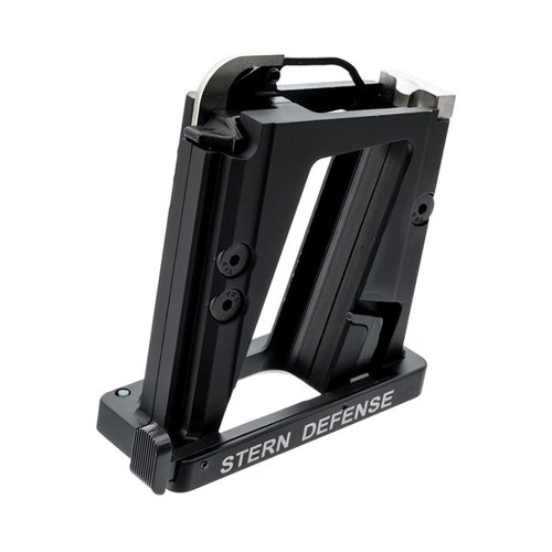 Convierte fácilmente tu AR-15 a 9mm con el adaptador Stern Defense; ligero, de aluminio, se instala en segundos y es compatible con cargadores populares.