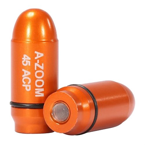 Mejora tus habilidades de tiro con los AMMO SNAP CAP DUMMY ROUNDS de A-ZOOM; perfectos para practicar carga, descarga y disparo en seco.