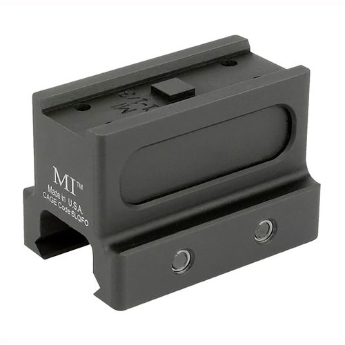 Los montajes MI-T1/T2 son ligeros, resistentes y sin enganches, fabricados en aluminio 6061 T6, ideales para uso militar y policial, con garantía de por vida.