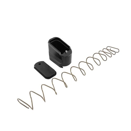 La extensión S15 para Glock® G43X/G48 añade 5 balas, permite acceso fácil al resorte, está hecha de aluminio 6061 y tiene garantía de por vida.