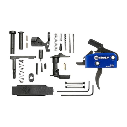 Mejora tu precisión con el gatillo curvado drop-in de 3.5lb de Midwest Industries, fácil de instalar, con un tiro suave y rápido, ideal para tu AR-15.