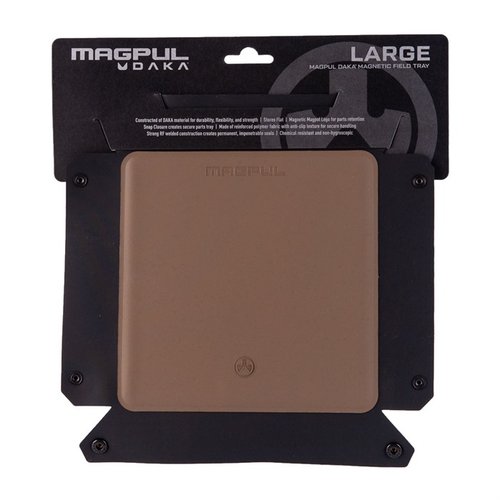 El DAKA Field Tray de Magpul mantiene tus piezas pequeñas organizadas y seguras con su superficie magnética, ideal para el campo y el rango.
