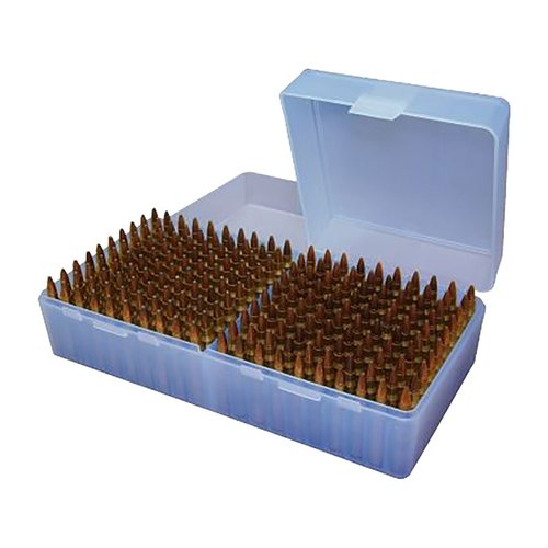 La caja de municiones FLIP TOP de MTM CASE-GARD es resistente, con bisagra garantizada por 25 años, cierre Snap-Lock y superficie texturizada para un mejor agarre.