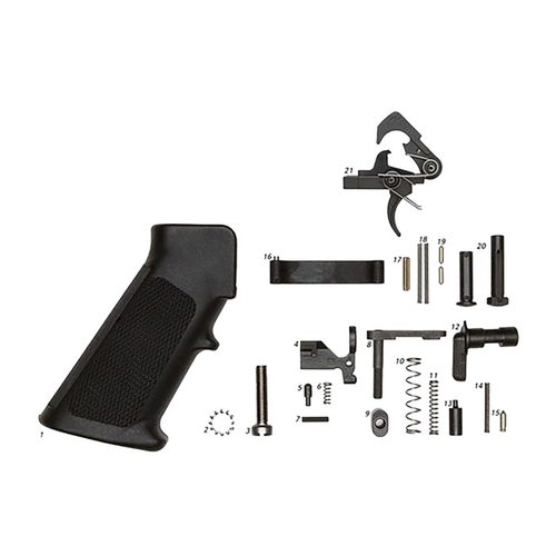 Consigue el kit de piezas inferiores AR-15 con el gatillo QMS, que incluye todo lo necesario para tu arma, ¡con o sin empuñadura!