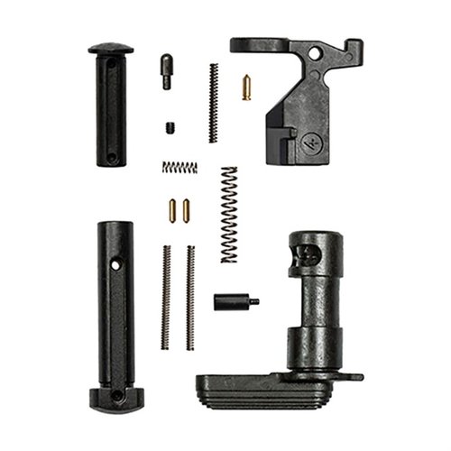 El Kit de Piezas Inferiores EPC de Aero Precision incluye solo lo necesario para ensamblar tu receptor, sin FCG, empuñadura ni guardamontes, ideal para personalizar.