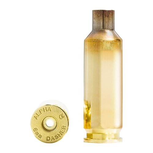 La munición 6mm Dasher de Alpha Munitions ofrece una capacidad superior, precisión excepcional y tecnología OCD para mayor durabilidad en altas presiones.