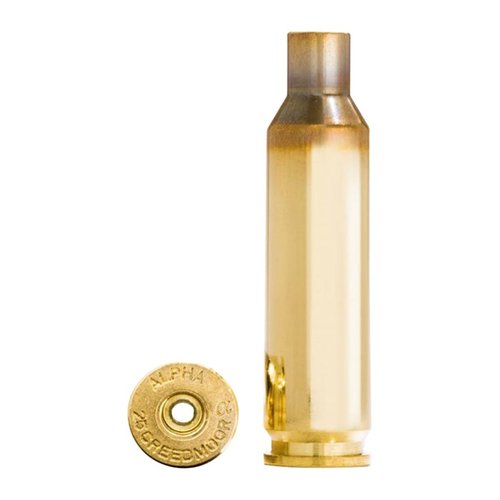 La munición de Alpha 25 Creedmoor incluye 100 casquillos con tecnología OCD, que prolonga la vida del bolsillo del fulminante y la del casquillo en altas presiones.