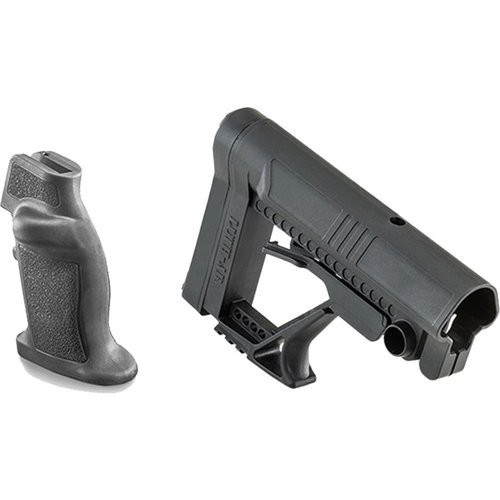El MBA-5 Buttstock es ligero, ajustable y cómodo, con riel Picatinny y el Chubby Grip® que mejora tu agarre y precisión en cada disparo.
