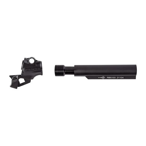 Mejora tu MOSSBERG 500/590 con un adaptador que permite usar culatas AR-15, acorta la longitud de tiro y reduce el retroceso con el sistema hidráulico KynShot.
