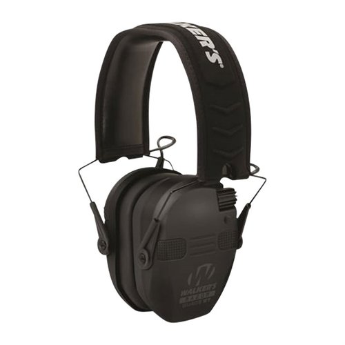 Protege tus oídos con los Walkers Razor Slim Electronic Quad Ear Muffs w/ Bluetooth, que bloquean ruidos fuertes y te permiten escuchar música mientras disparas.