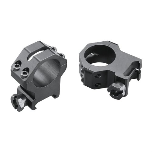 Los FOUR HOLE SKELETON RINGS de WEAVER ofrecen máxima sujeción con sus tornillos Torx, son ligeros, duraderos y fabricados en EE.UU. para un montaje óptimo.