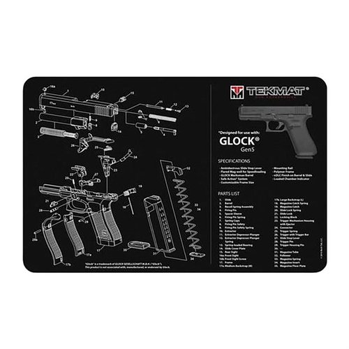 Protege tu arma durante la limpieza con el TEKMAT Pistol Gun Cleaning Mat, con un diseño antideslizante y un diagrama detallado de piezas. Fácil de limpiar.